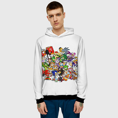 Мужская толстовка SONIC / 3D-Черный – фото 3