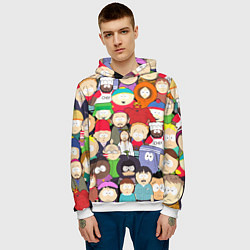 Толстовка-худи мужская South Park персонажи, цвет: 3D-белый — фото 2
