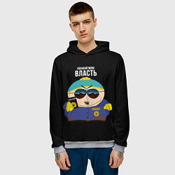 Толстовка-худи мужская South Park Картман полицейский, цвет: 3D-меланж — фото 2