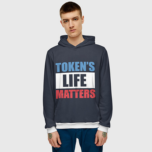 Мужская толстовка TOKENS LIFE MATTERS / 3D-Белый – фото 3