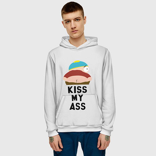 Мужская толстовка Kiss My Ass / 3D-Белый – фото 3