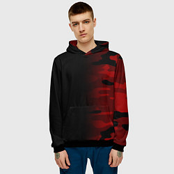 Толстовка-худи мужская RED BLACK MILITARY CAMO, цвет: 3D-черный — фото 2