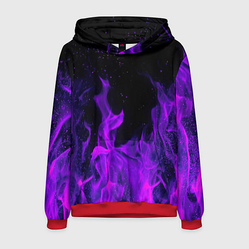 Мужская толстовка ФИОЛЕТОВЫЙ ОГОНЬ / 3D-Красный – фото 1