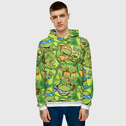 Толстовка-худи мужская Teenage Mutant Ninja Turtles, цвет: 3D-белый — фото 2
