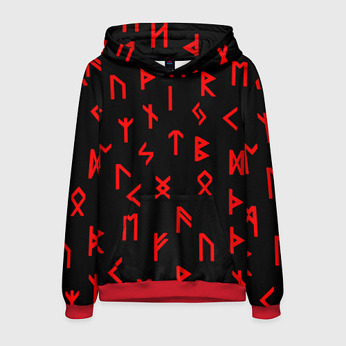 Мужская толстовка КРАСНЫЕ РУНЫ / 3D-Красный – фото 1