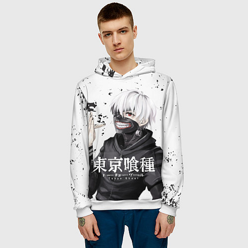 Мужская толстовка Токийский гуль / 3D-Белый – фото 3