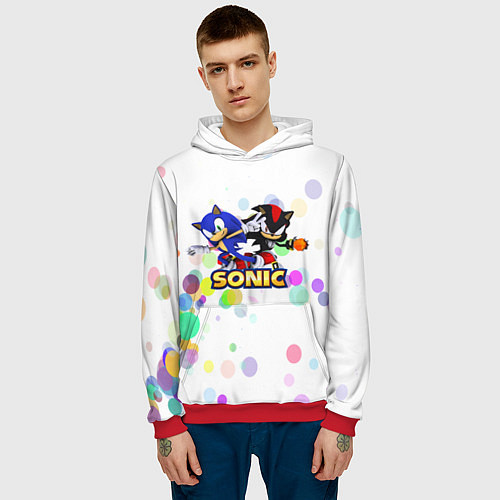 Мужская толстовка SONIC / 3D-Красный – фото 3