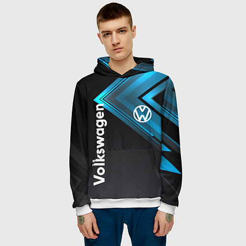 Мужская толстовка Volkswagen / 3D-Белый – фото 3
