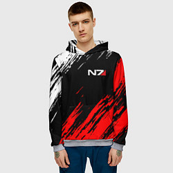 Толстовка-худи мужская MASS EFFECT N7, цвет: 3D-меланж — фото 2