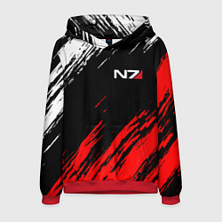Толстовка-худи мужская MASS EFFECT N7, цвет: 3D-красный
