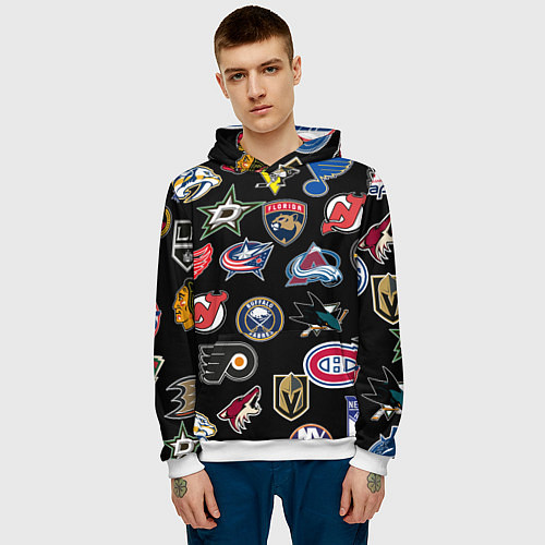 Мужская толстовка NBA PATTERN / 3D-Белый – фото 3