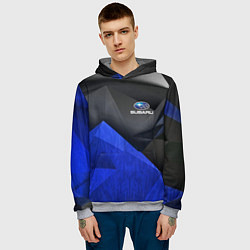 Толстовка-худи мужская SUBARU, цвет: 3D-меланж — фото 2