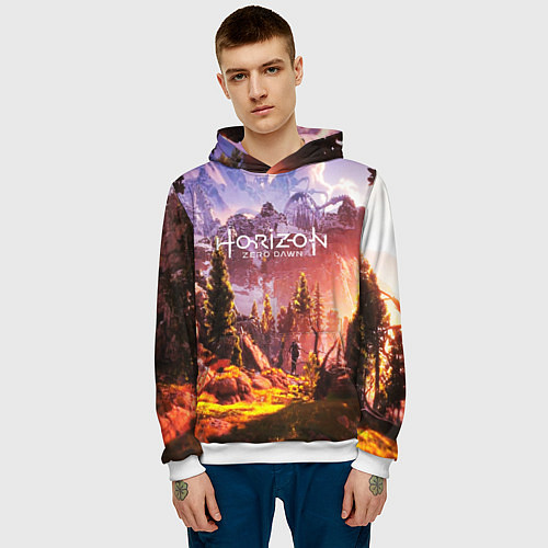 Мужская толстовка Horizon Zero Dawn / 3D-Белый – фото 3