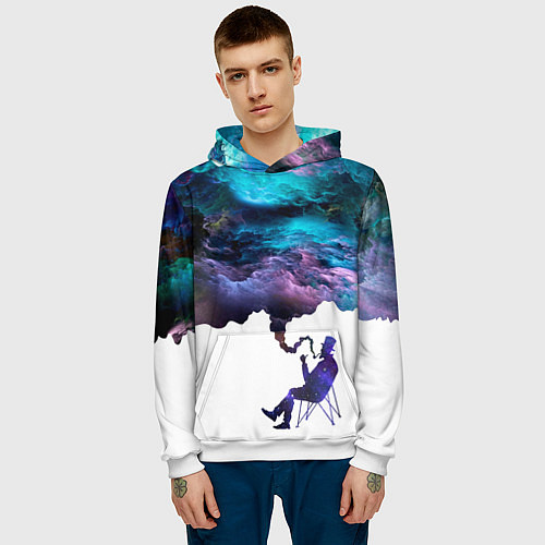 Мужская толстовка Smoky dreams / 3D-Белый – фото 3