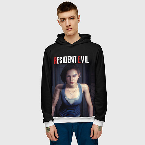 Мужская толстовка Jill Valentine / 3D-Белый – фото 3