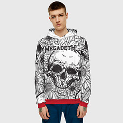 Толстовка-худи мужская Megadeth, цвет: 3D-красный — фото 2