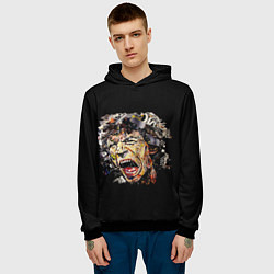 Толстовка-худи мужская Мик Джаггер, цвет: 3D-черный — фото 2