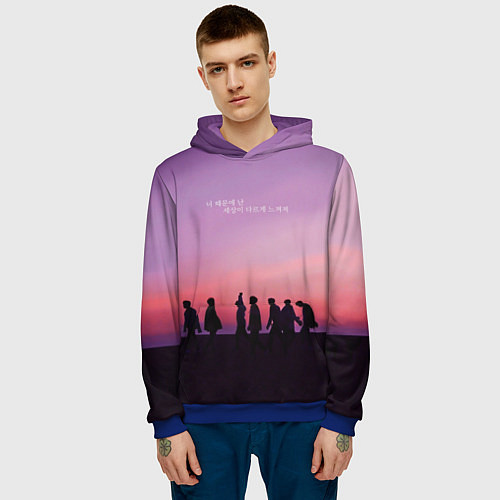 Мужская толстовка BTS / 3D-Синий – фото 3