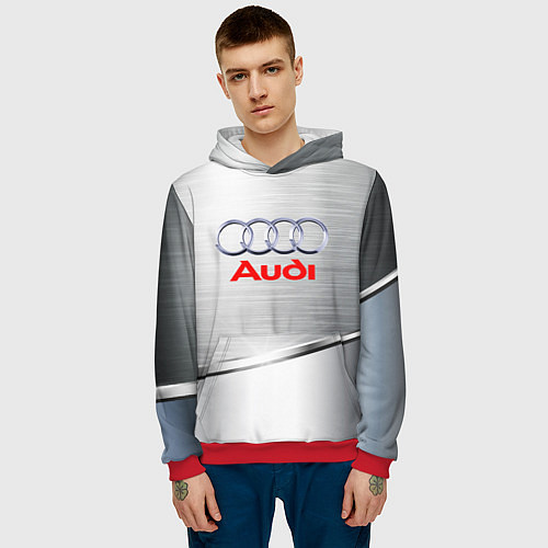 Мужская толстовка AUDI / 3D-Красный – фото 3