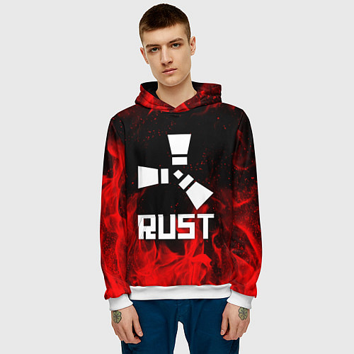 Мужская толстовка RUST / 3D-Белый – фото 3