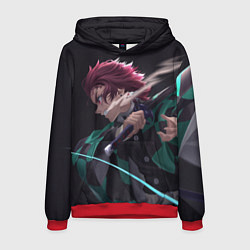 Толстовка-худи мужская KIMETSU NO YAIBA, цвет: 3D-красный