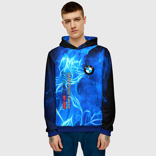 Мужская толстовка BMW / 3D-Синий – фото 3