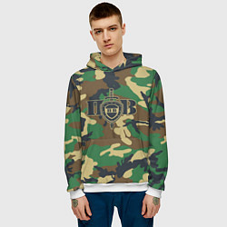 Толстовка-худи мужская Пограничные Войска камуфляж, цвет: 3D-белый — фото 2