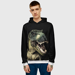 Толстовка-худи мужская Динозавр T-Rex, цвет: 3D-белый — фото 2
