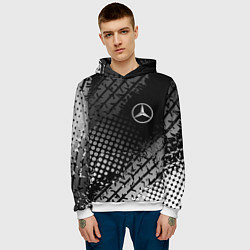 Толстовка-худи мужская Mercedes-Benz, цвет: 3D-белый — фото 2
