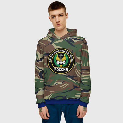 Мужская толстовка Автомобильные войска камуфляж / 3D-Синий – фото 3