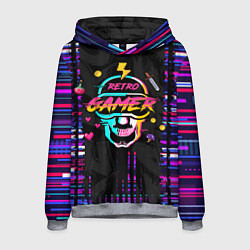 Толстовка-худи мужская RETROGAMER3D47, цвет: 3D-меланж