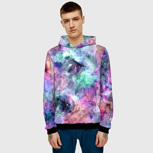 Мужская толстовка Color splashes / 3D-Черный – фото 3