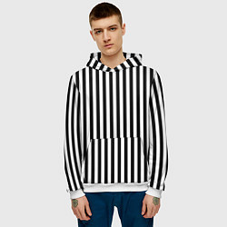 Толстовка-худи мужская Пикси полосы, цвет: 3D-белый — фото 2