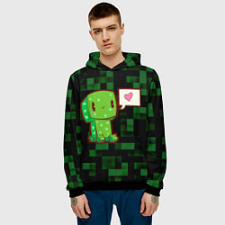 Толстовка-худи мужская Minecraft Creeper, цвет: 3D-черный — фото 2