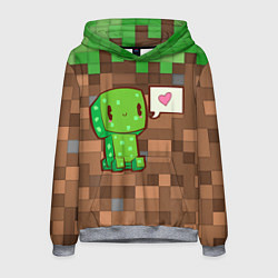 Толстовка-худи мужская Minecraft Creeper, цвет: 3D-меланж