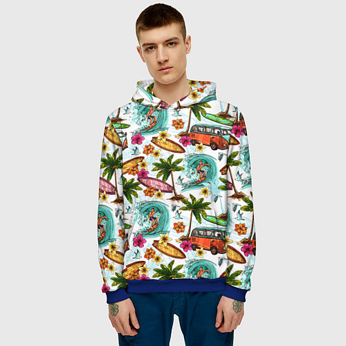 Мужская толстовка Летнее Настроение / 3D-Синий – фото 3