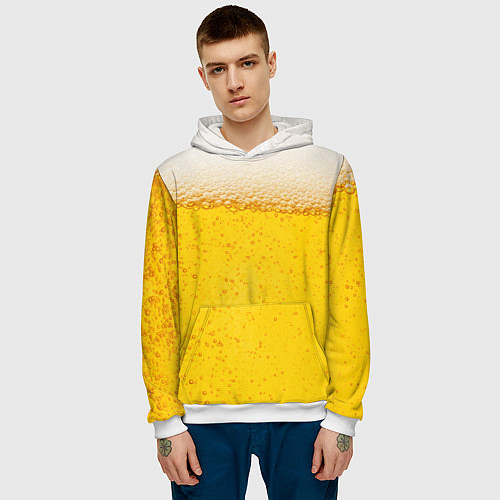 Мужская толстовка Пиво / 3D-Белый – фото 3