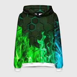 Толстовка-худи мужская Fire, цвет: 3D-белый