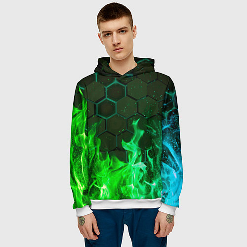Мужская толстовка Fire / 3D-Белый – фото 3