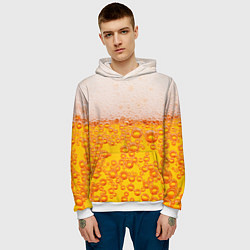 Толстовка-худи мужская ПИВО, цвет: 3D-белый — фото 2