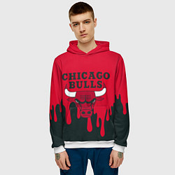 Толстовка-худи мужская Chicago Bulls, цвет: 3D-белый — фото 2