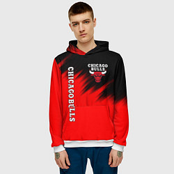 Толстовка-худи мужская CHICAGO BULLS, цвет: 3D-белый — фото 2