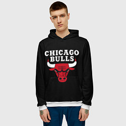 Толстовка-худи мужская CHICAGO BULLS, цвет: 3D-белый — фото 2