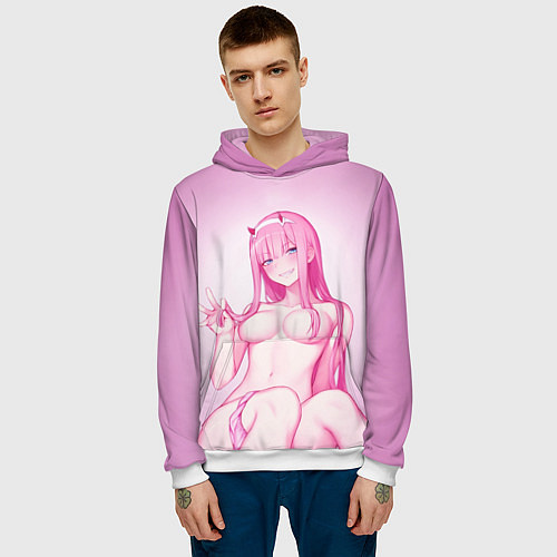 Мужская толстовка DARLING IN THE FRANXX / 3D-Белый – фото 3