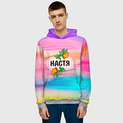 Толстовка-худи мужская Настя, цвет: 3D-меланж — фото 2