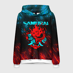 Толстовка-худи мужская CYBERPUNK 2077 SAMURAI, цвет: 3D-белый