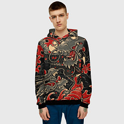 Толстовка-худи мужская Dsquared tatoo DRAGON, цвет: 3D-черный — фото 2