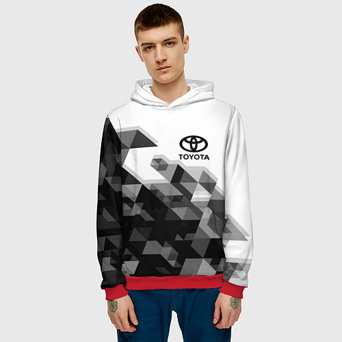 Мужская толстовка TOYOTA / 3D-Красный – фото 3