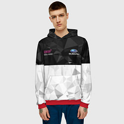 Толстовка-худи мужская SUBARU WRX STI спина Z, цвет: 3D-красный — фото 2
