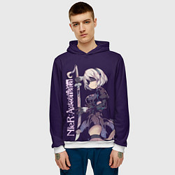 Толстовка-худи мужская Nier Automata, цвет: 3D-белый — фото 2